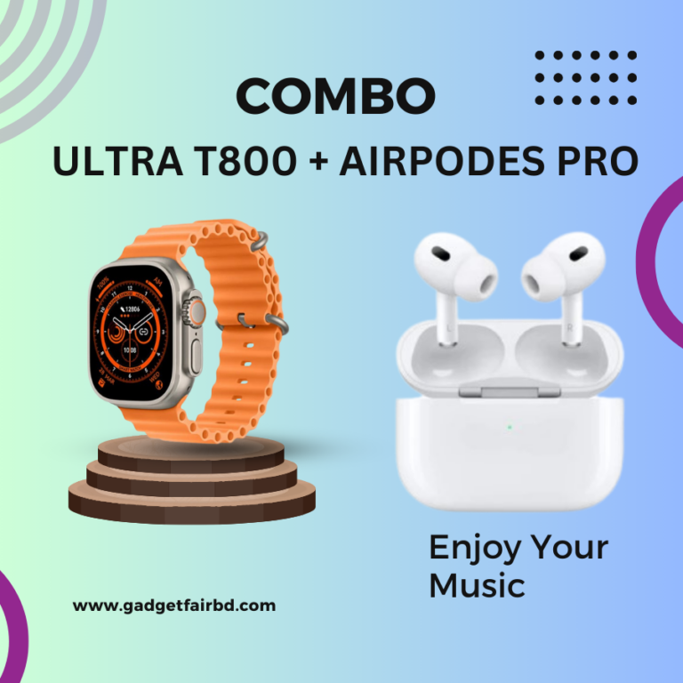 Ultra T800 Smart Watch + Airpode Pro (2nd genaration) ANC Combo Offer