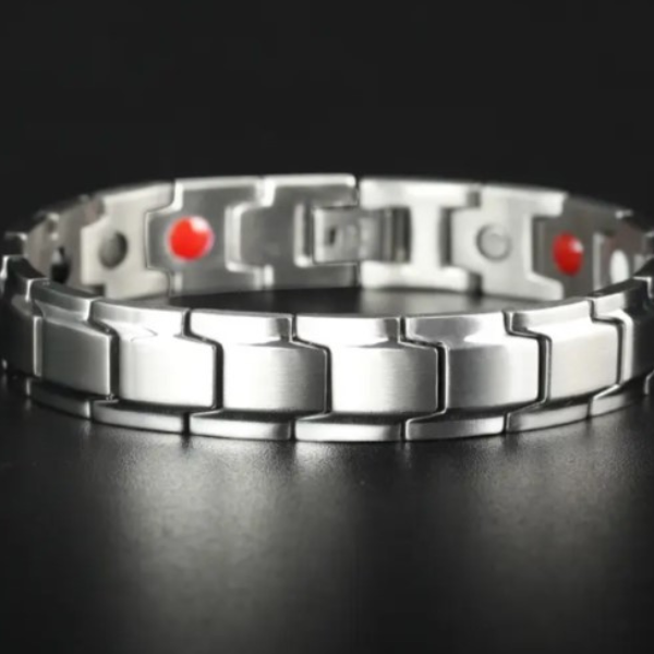 High Quality Thin Magnetic Bracelet Men’s Silver