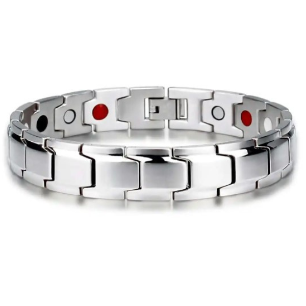 High Quality Thin Magnetic Bracelet Men’s Silver