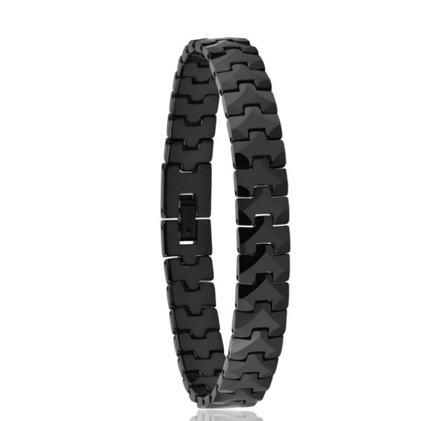 Heavy hi-tech scratch proof Unique Strap Magnetic Bracelet For Men black