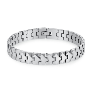 Heavy hi-tech scratch proof Unique Strap Magnetic Bracelet For Men Silver