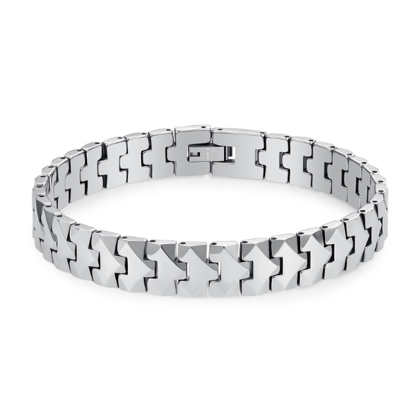 Heavy hi-tech scratch proof Unique Strap Magnetic Bracelet For Men Silver