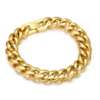 Round Chain Folding Buckle Couple Bracelet Men gold