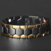 Stainless Steel Magnetic Bracelet Golf Chain Link Black & Gold